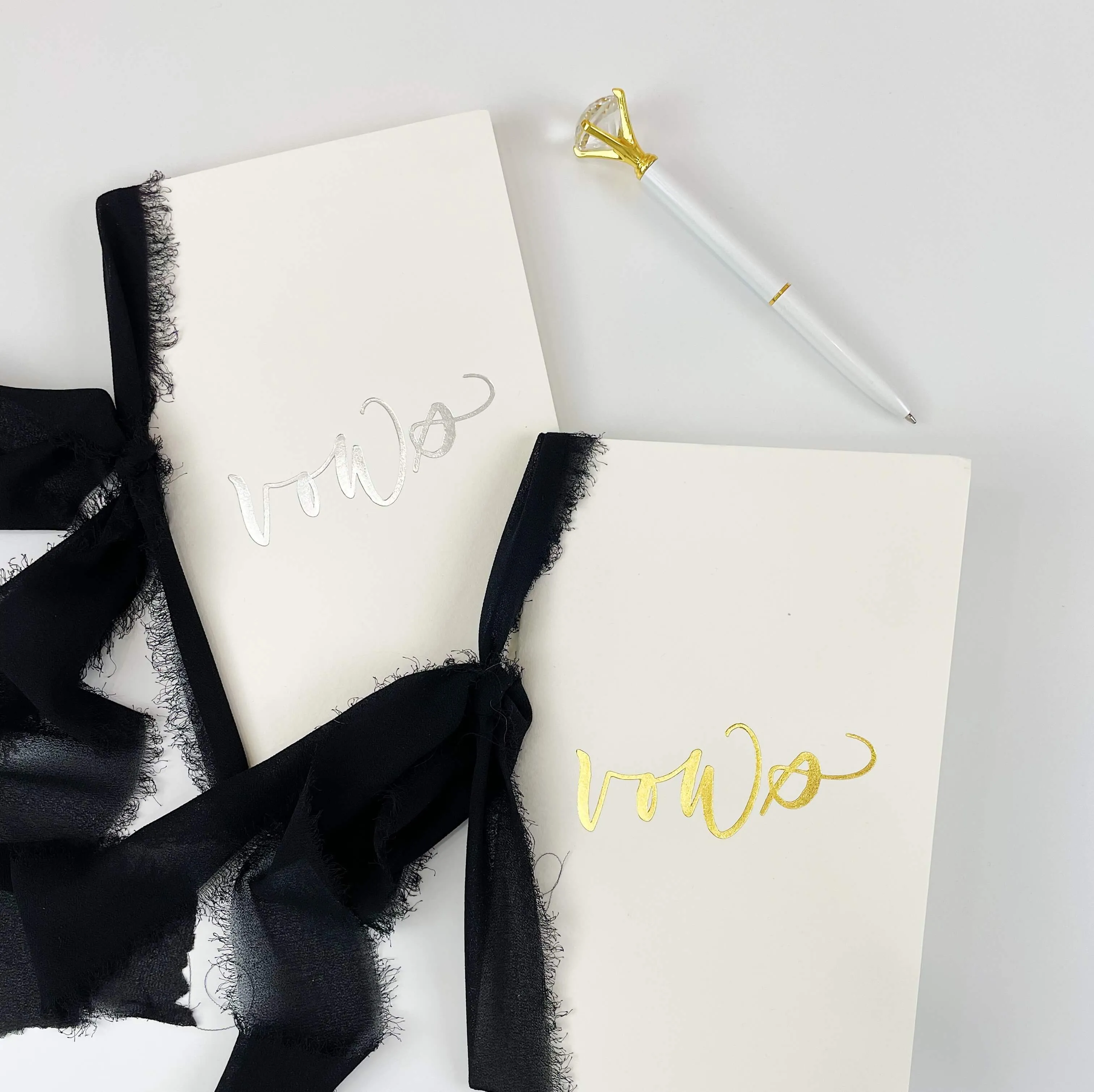 Large Foil Pressed Vow Books (Set of 2)