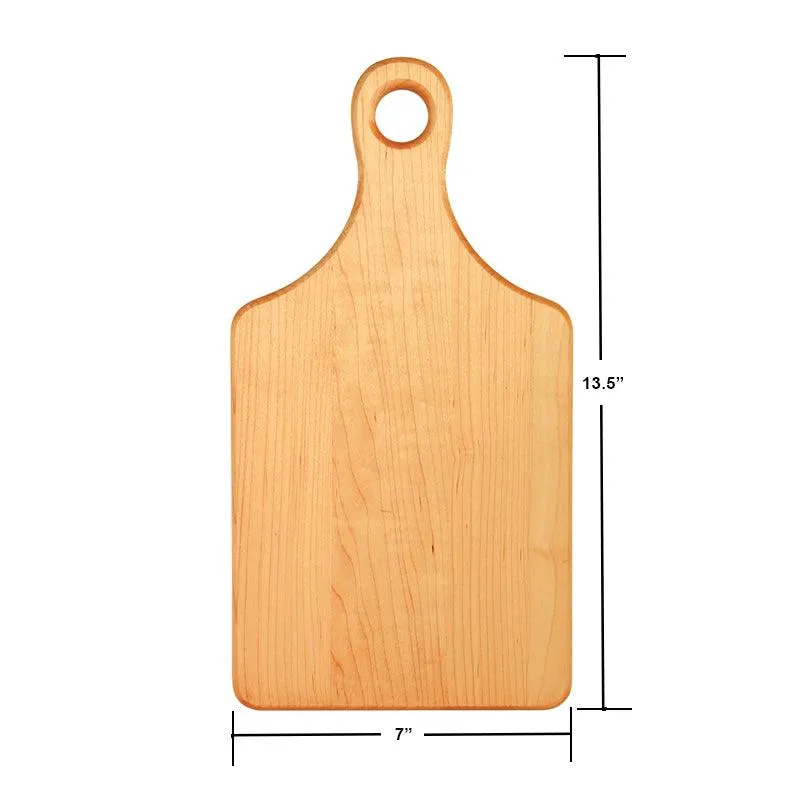 Laser Engraved Family Monogram 2 Cutting Board (Rectangle or Paddle Shaped Options)