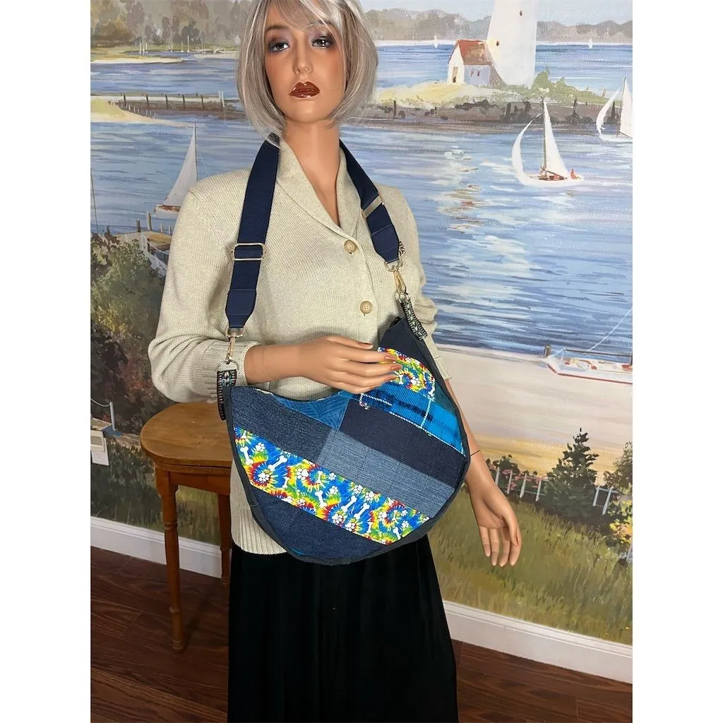 Lidia’s Bags Women's Multicolor Patchwork Boho Hobo Bag Adjustable Strap