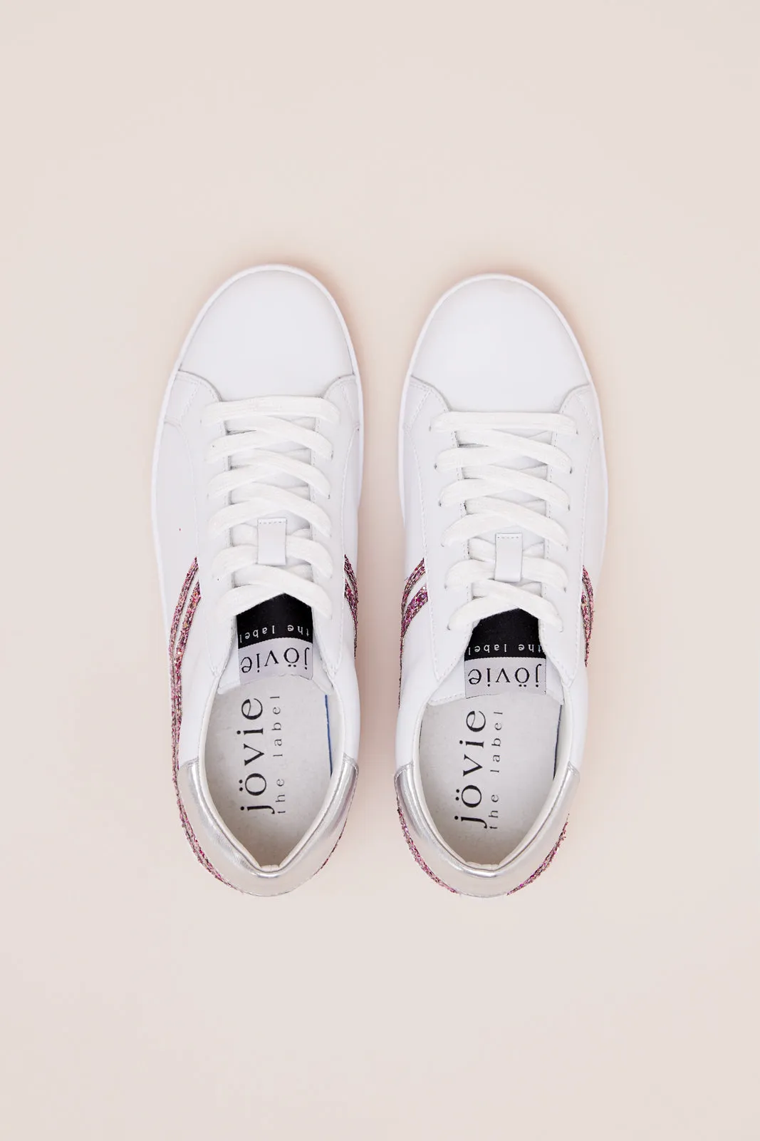 Millie Sneakers - Pink Glitter Stripes