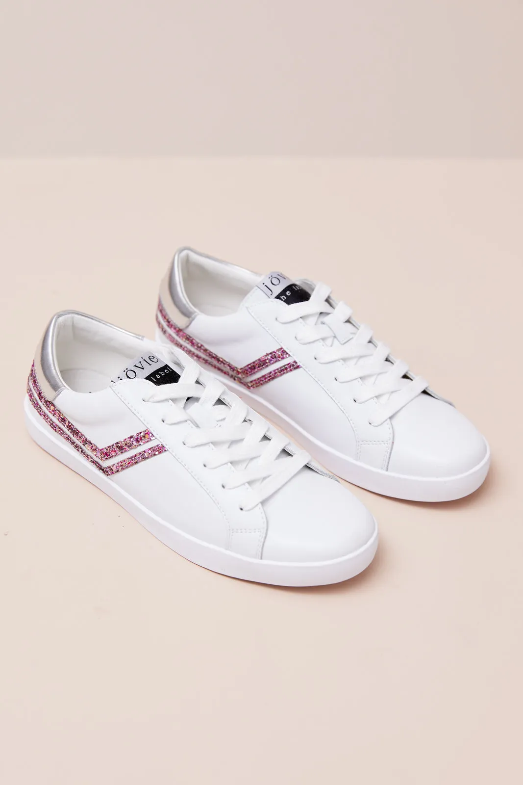 Millie Sneakers - Pink Glitter Stripes