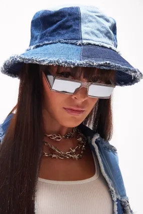 Patchwork Denim Bucket Hat