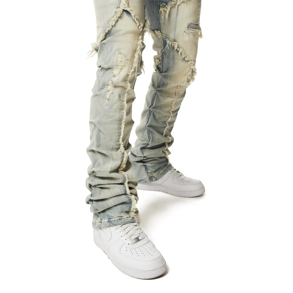Patchwork R&R Stacked Jeans - Seville Blue