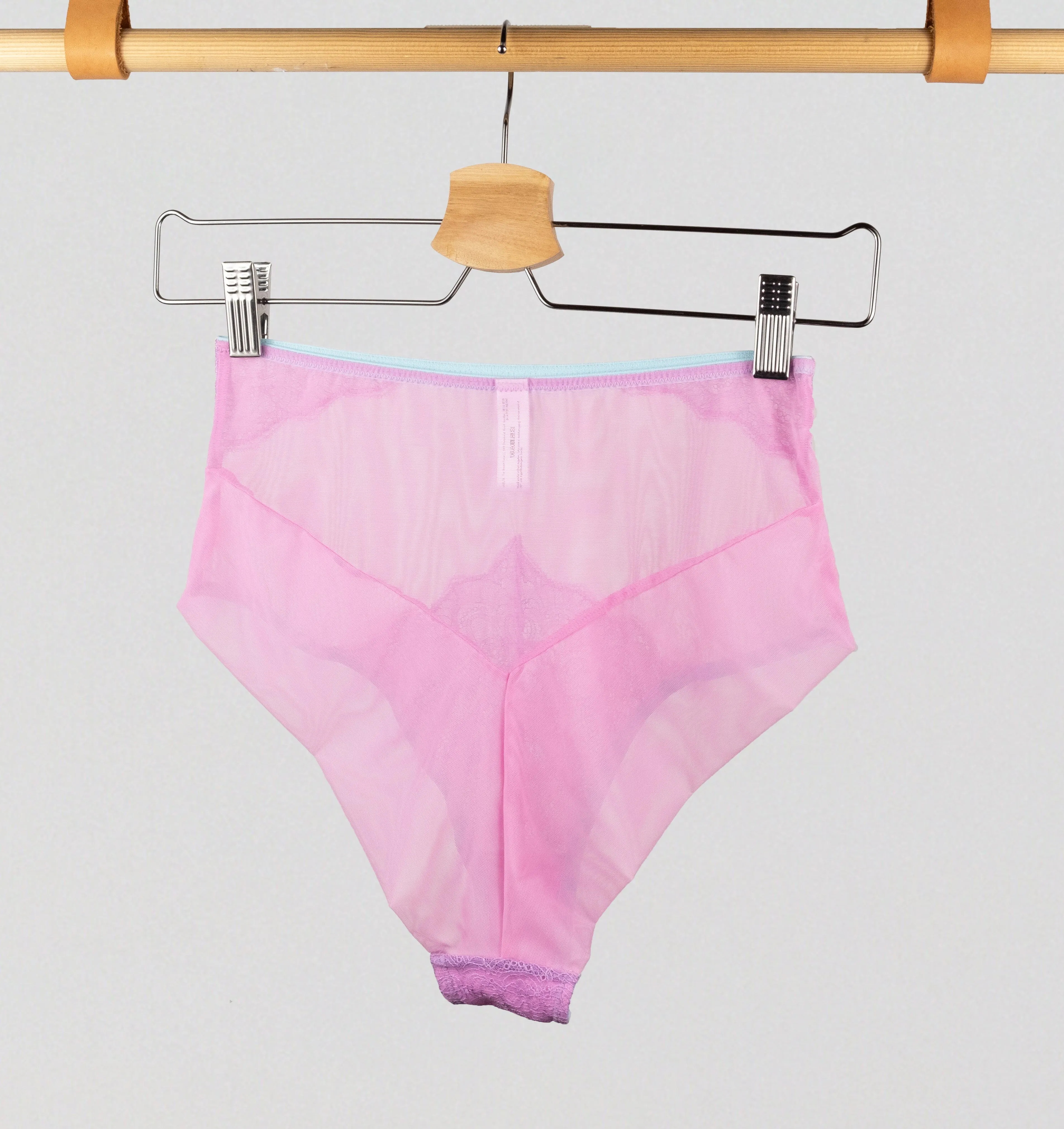 Pink mesh w. lavender & sky high waist knicker