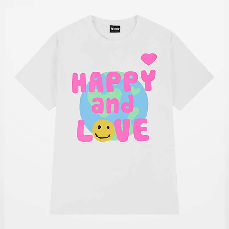 Pink Y2K Kidcore Aesthetic T-Shirt Happy and Love