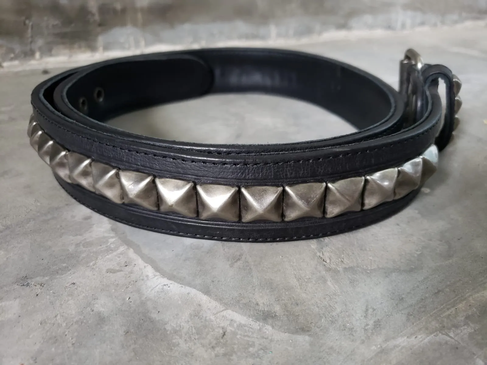 Pyramid Studded Leather Punk Belt