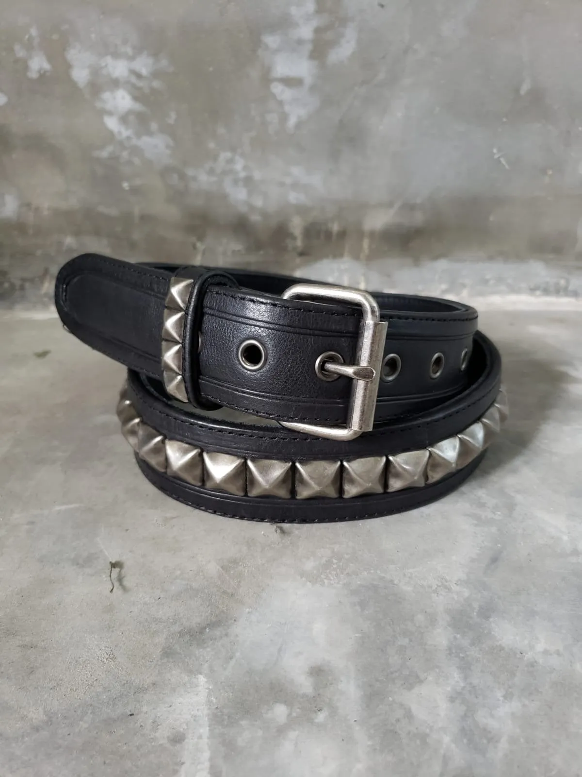 Pyramid Studded Leather Punk Belt