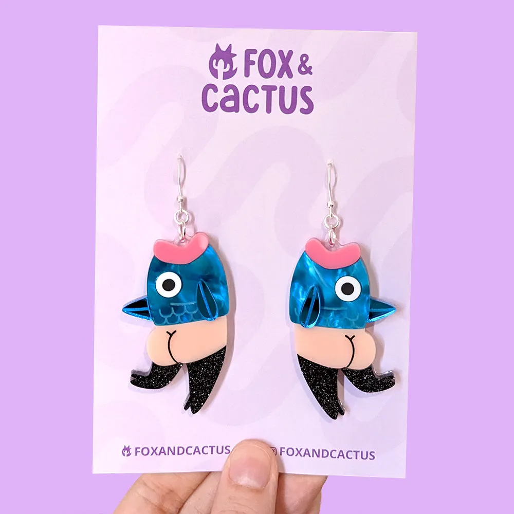 Reverse Mermaid Dangle Earrings