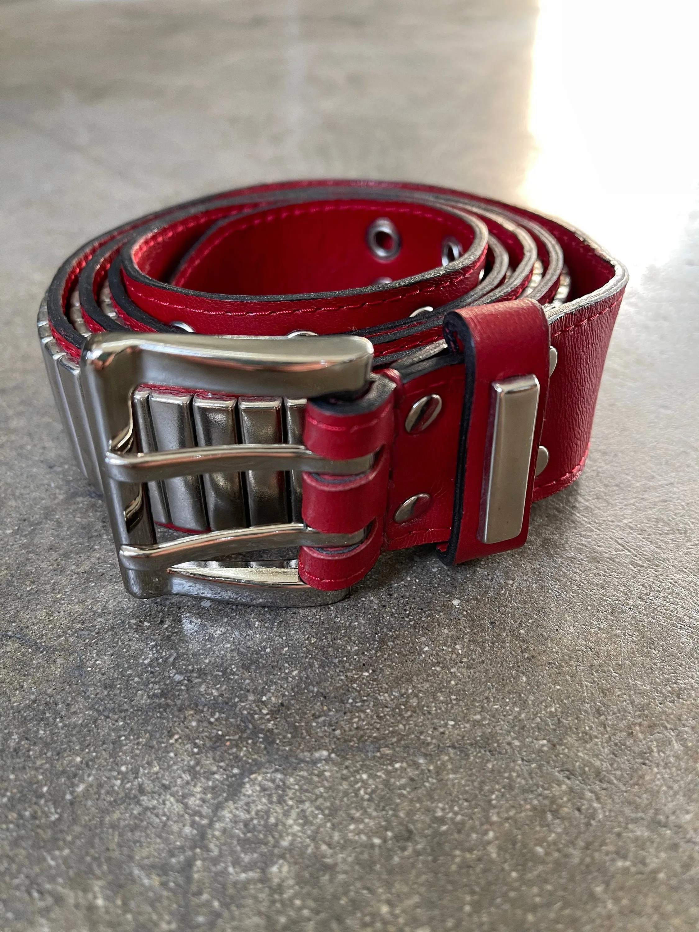 ROAD DESTROYER Black Leather and Metal Studded Punk Rocker Belt