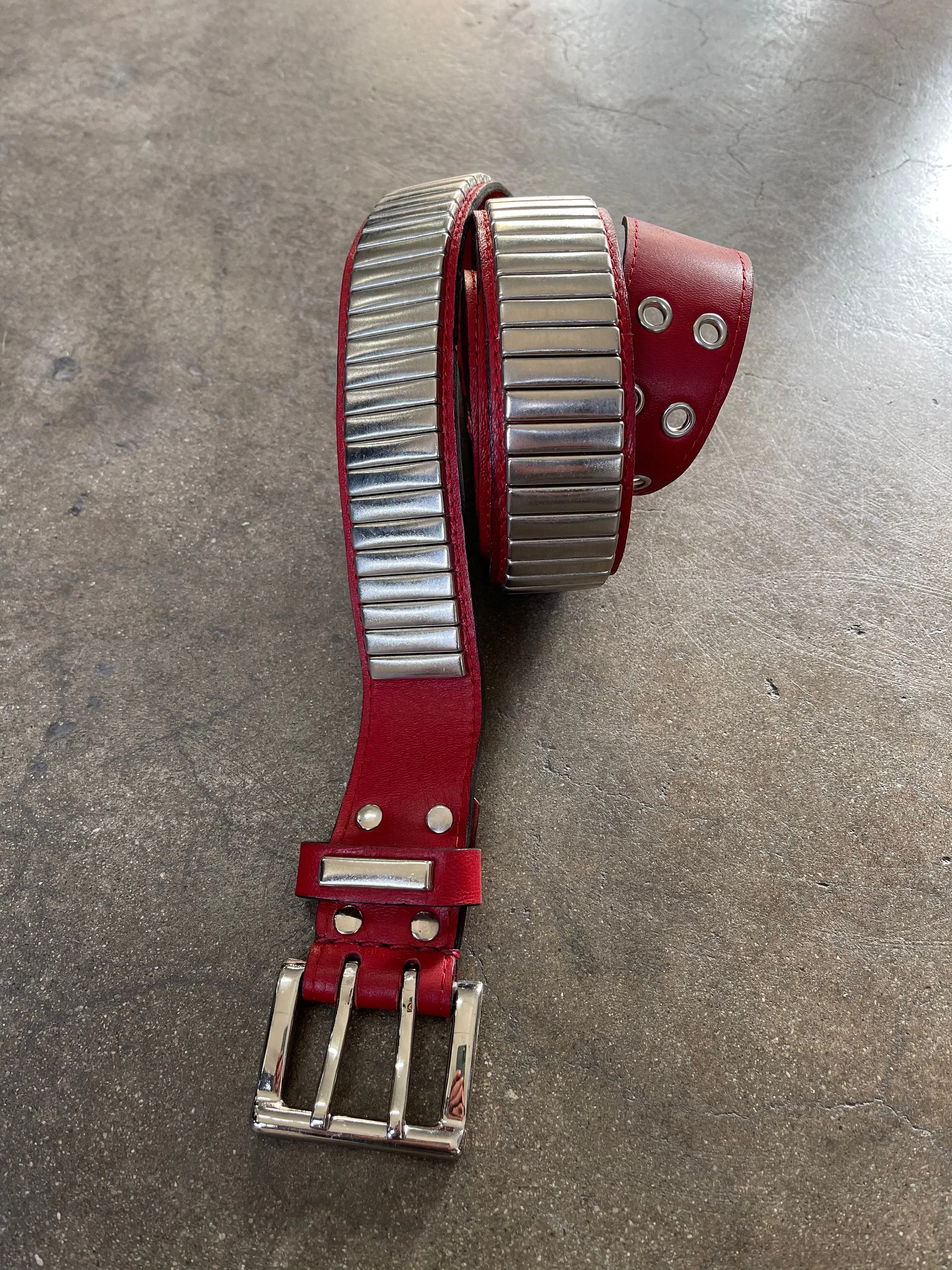 ROAD DESTROYER Black Leather and Metal Studded Punk Rocker Belt