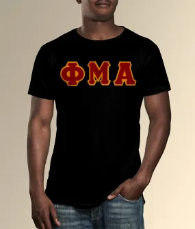 Sewn-On Greek Letter T-Shirt, Black