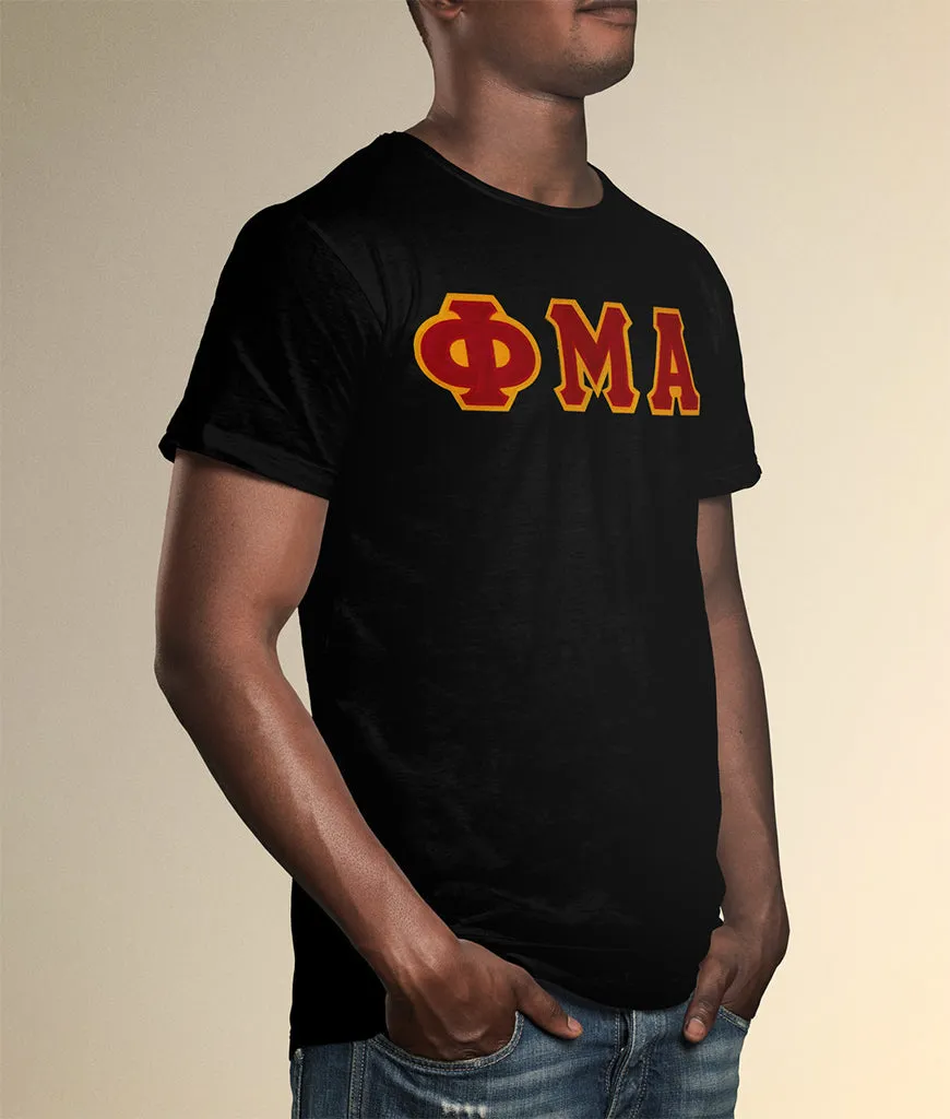Sewn-On Greek Letter T-Shirt, Black