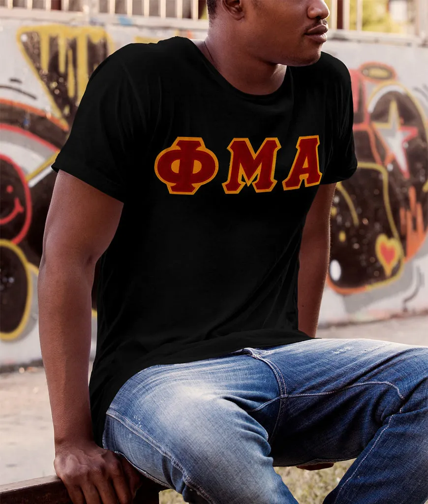 Sewn-On Greek Letter T-Shirt, Black