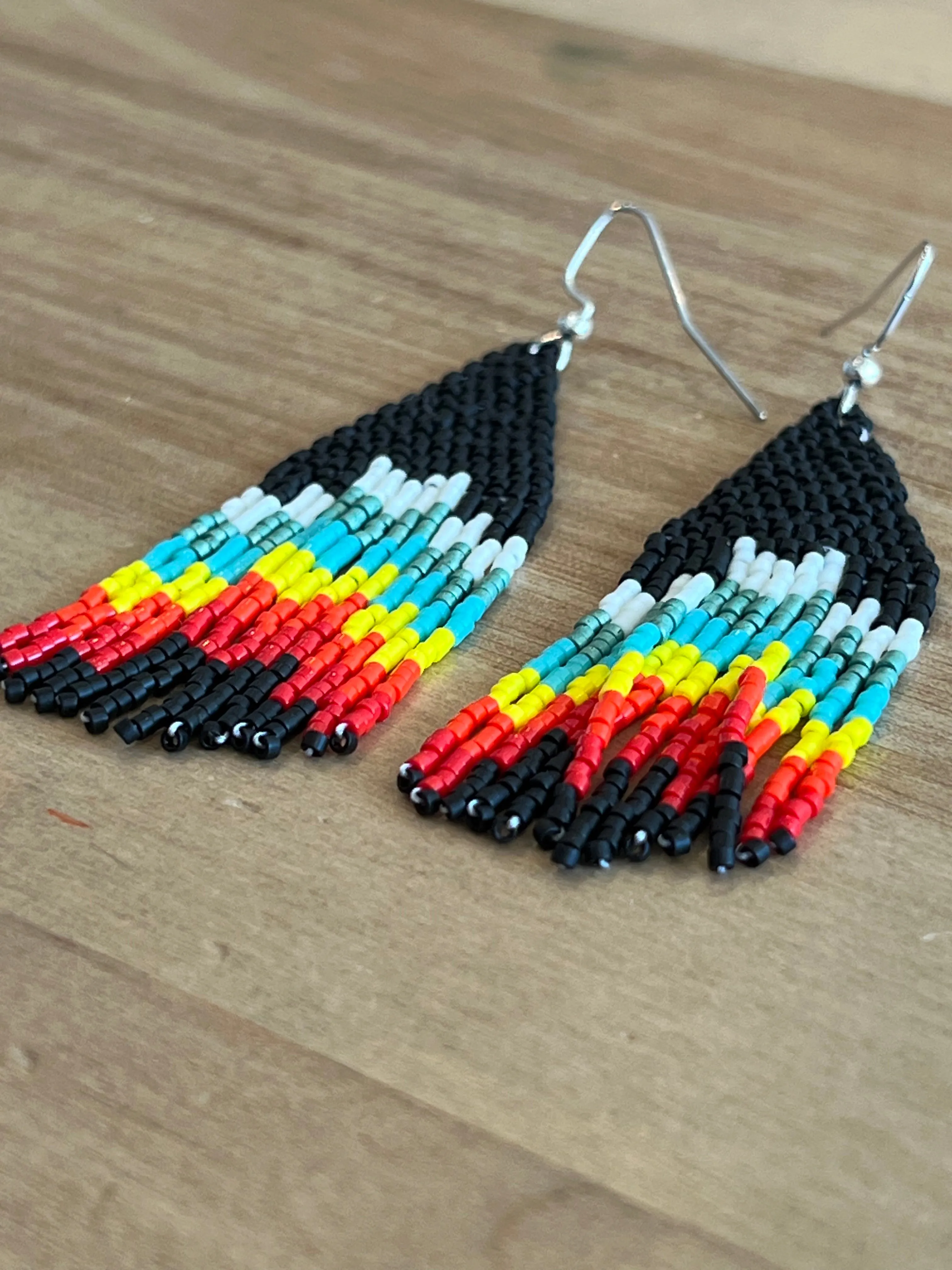 Texarkana Medium Length Handbeaded Earrings