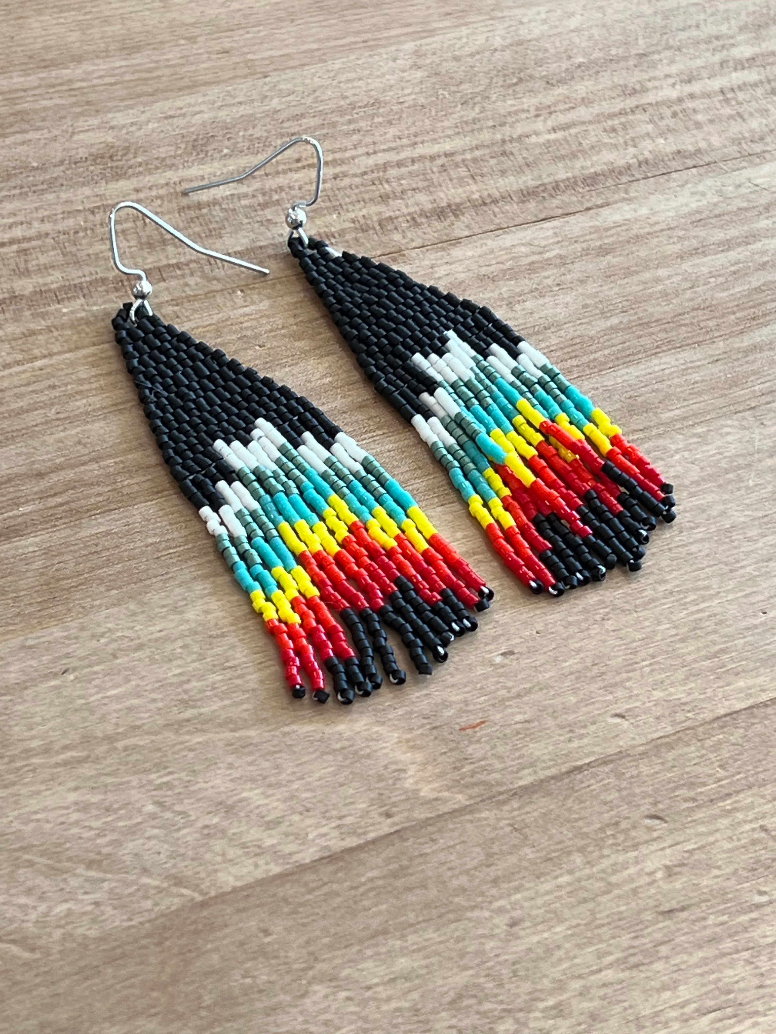 Texarkana Medium Length Handbeaded Earrings