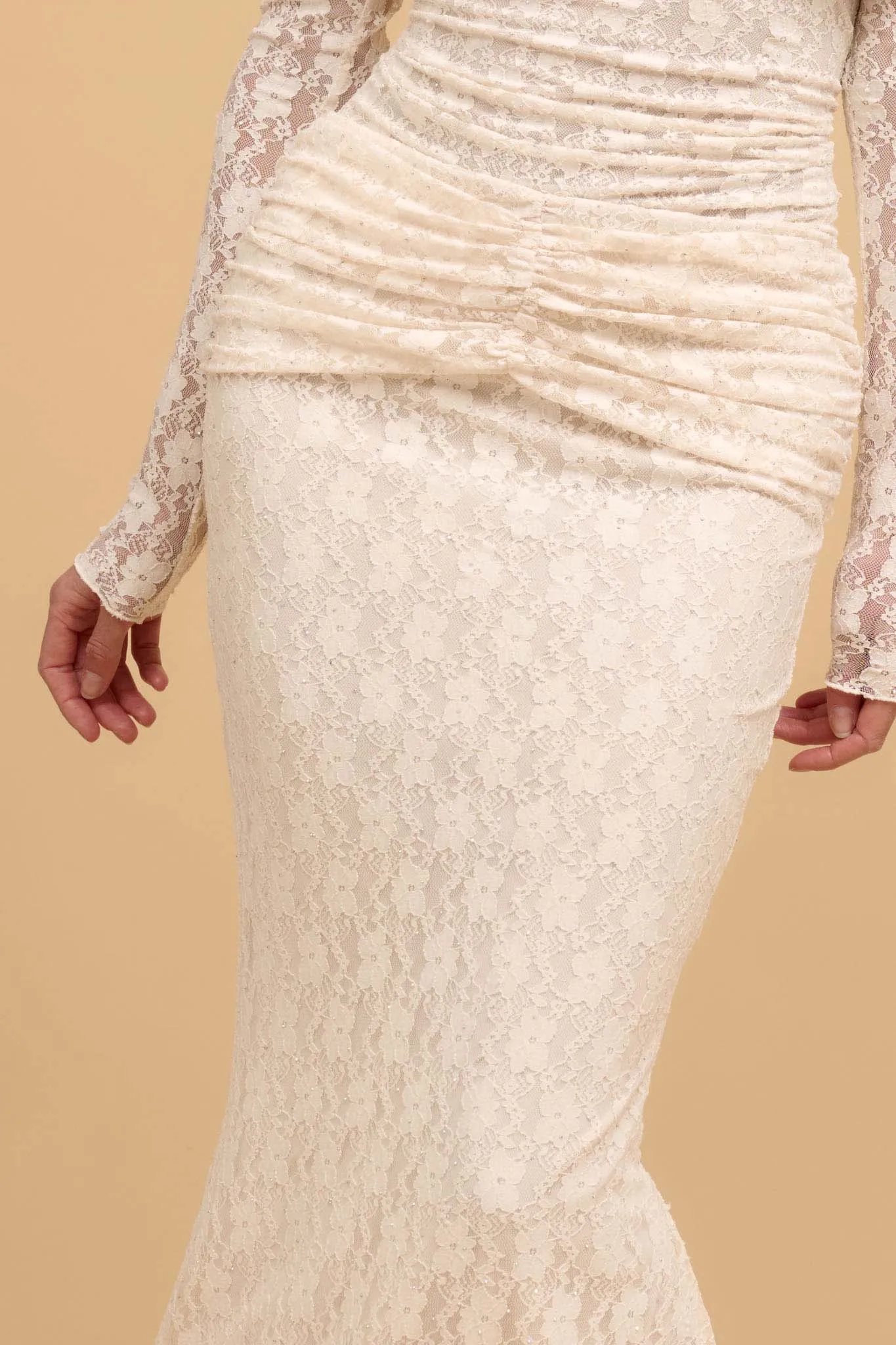 Under the Stars Studded Lace Mermaid Maxi Skirt
