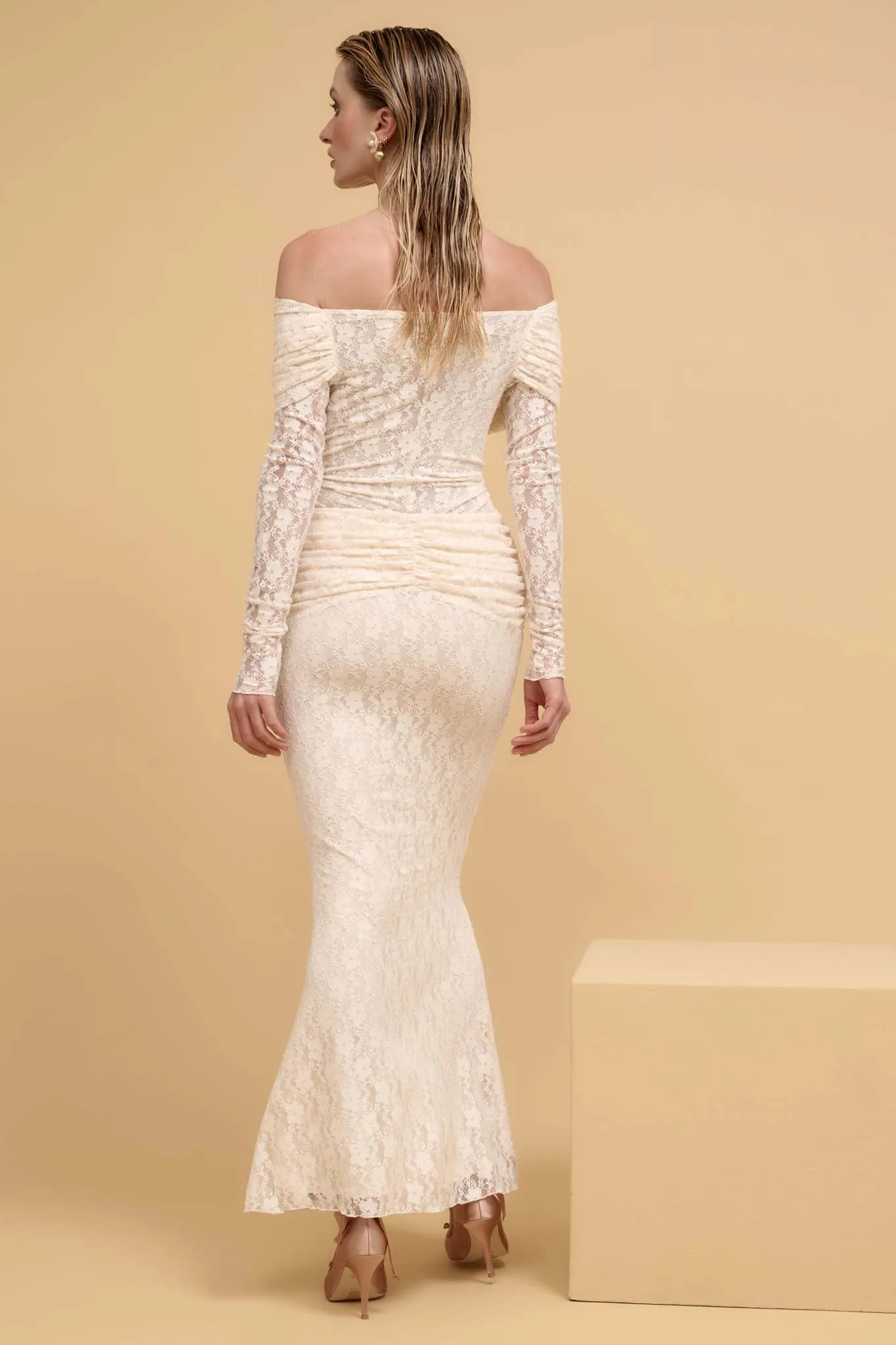 Under the Stars Studded Lace Mermaid Maxi Skirt