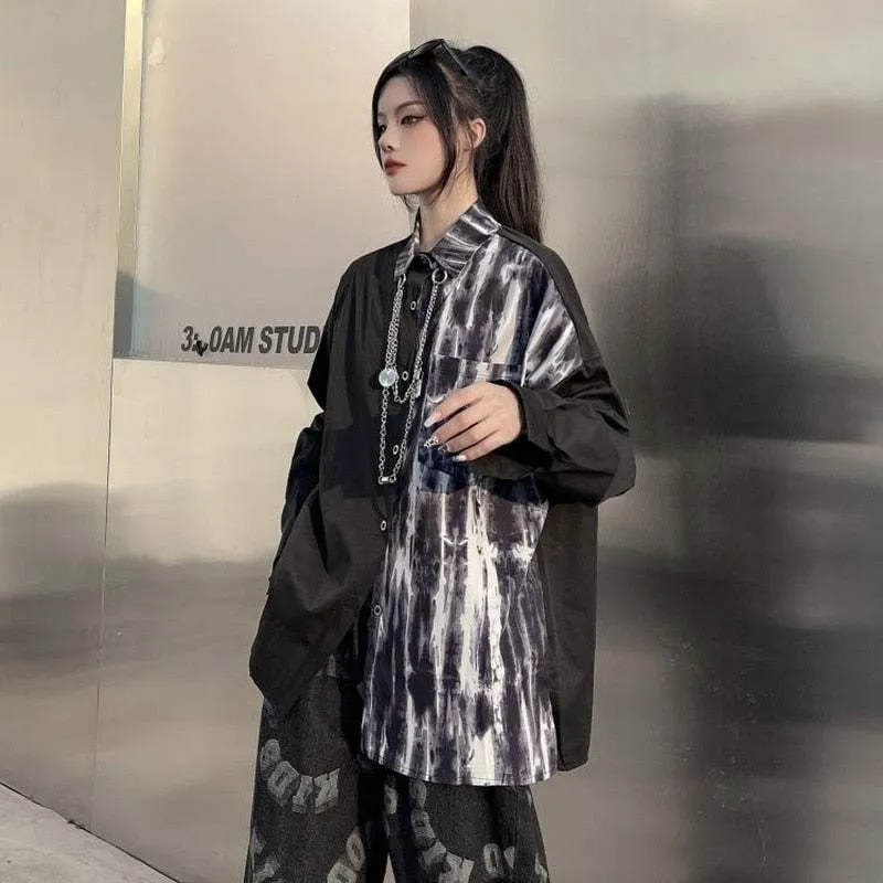 Unterhemd Grunge Noir Motiv Patchwork