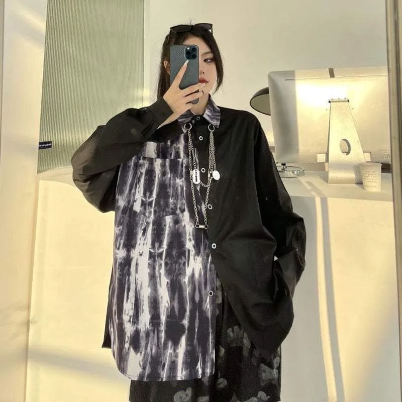 Unterhemd Grunge Noir Motiv Patchwork