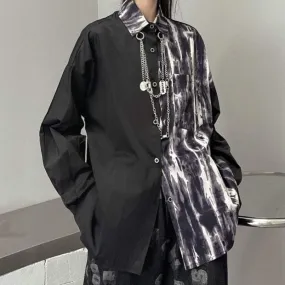 Unterhemd Grunge Noir Motiv Patchwork