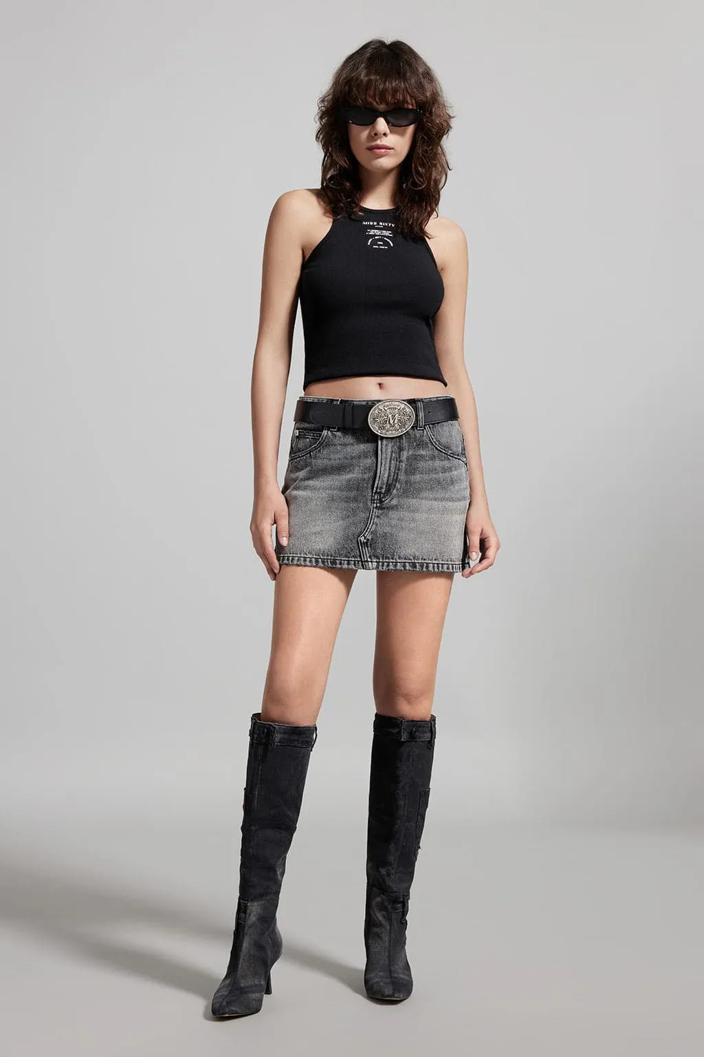 Vintage Low Rise Denim Short Skirt