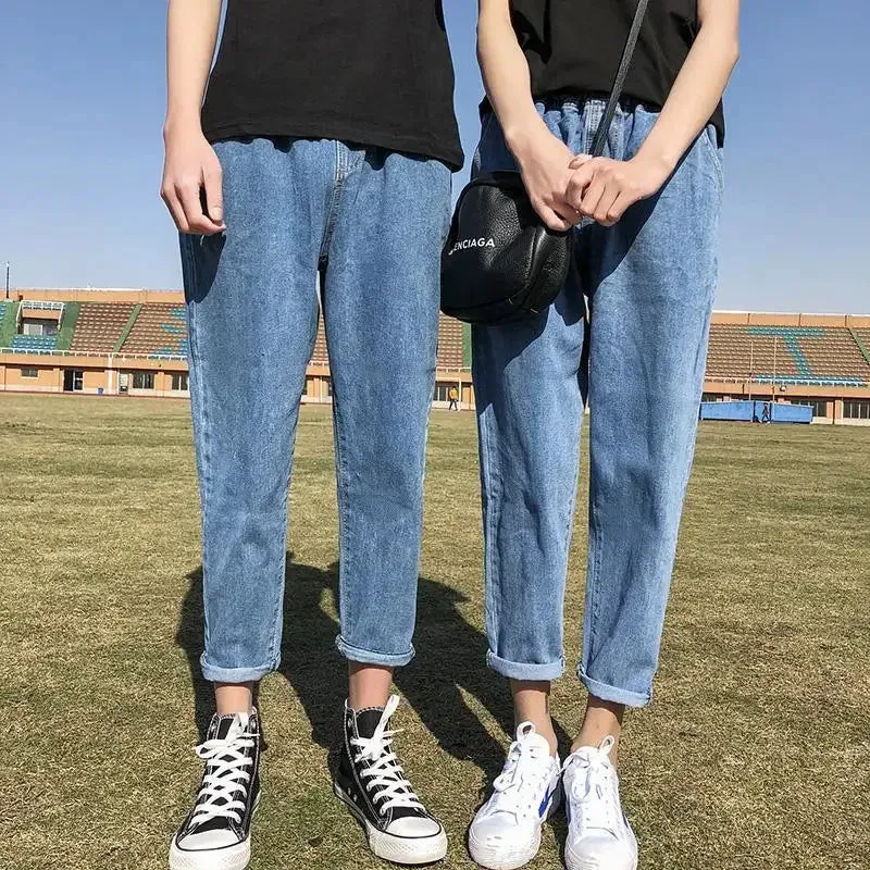 Wiaofellas  -  Man Cowboy Pants Skinny Torn Trousers Slim Fit Broken Ripped Men's Jeans with Holes Tight Pipe Cropped Japanese Street Style Xs