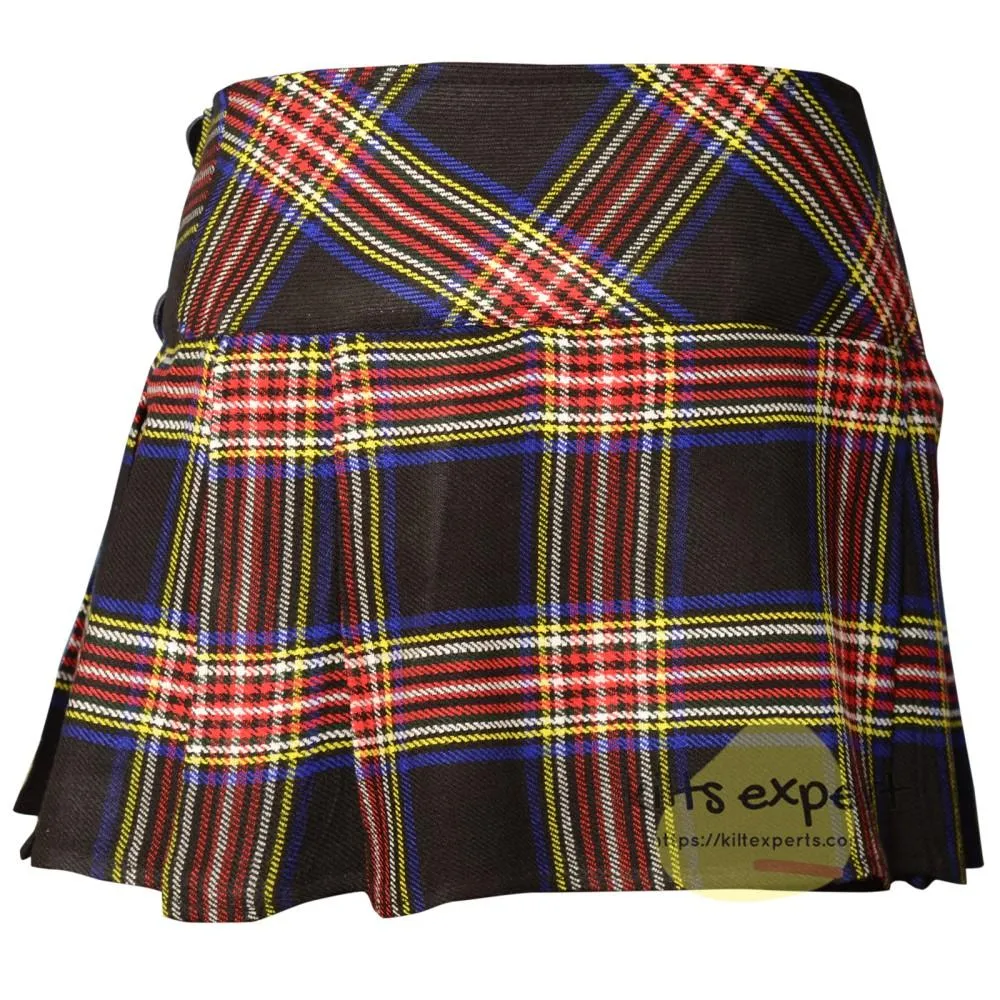 Women's Black Stewart Tartan Kilts