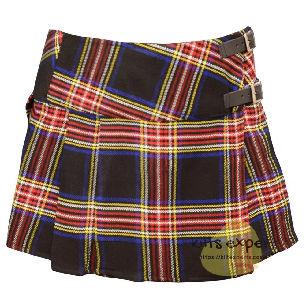 Women's Black Stewart Tartan Kilts