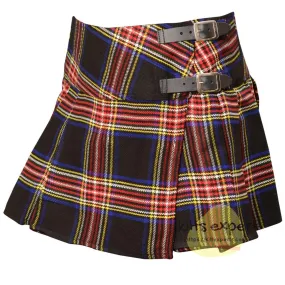 Women's Black Stewart Tartan Kilts